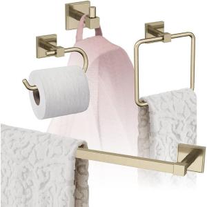 Amerock | Golden Champagne | Appoint | Towel Bar | 24 inch (610 mm) | 4 Piece | Bathroom Accessories Set