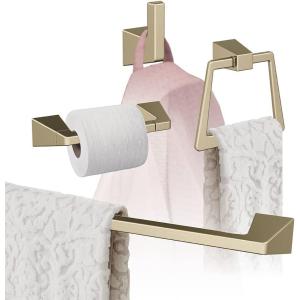 Amerock | Golden Champagne | Blackrock | Towel Bar | 24 inch (610 mm) | 4 Piece | Bathroom Accessories Set