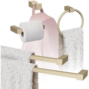 Amerock | Golden Champagne | Monument | 5 Piece | Bathroom Accessories Set