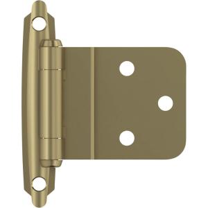 Amerock | Kitchen Cabinet Hinge | 3/8 inch (10 mm) Inset Hinge | Satin Nickel | 10 Pack | Self-Closing Hinge | Face Mount Hinge | Cabinet Door Hinge(Golden Champagne)