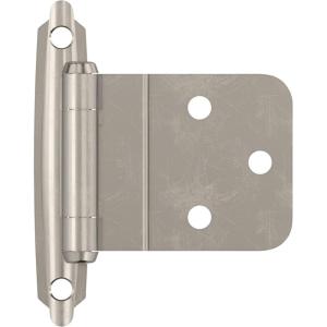 Amerock | Kitchen Cabinet Hinge | 3/8 inch (10 mm) Inset Hinge | Satin Nickel | 10 Pack | Self-Closing Hinge | Face Mount Hinge | Cabinet Door Hinge(Sterling Nickel)
