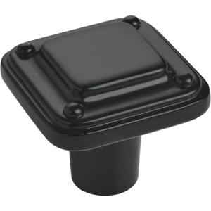 Amerock | Kitchen Cabinet Knob | Matte Black | 1-3/16 in (30 mm) | Jolene | 1 Pack | Furniture Hardware | Bathroom Drawer Knob| Dresser Drawer Handle | Cabinet Pull(Matte Black)