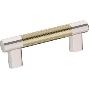Amerock | Kitchen Cabinet Pull | Golden Champagne | 6-5/16 in (160 mm) Center-to-Center | Bronx | 1 Pack | Furniture Hardware | Cabinet Handle | Bathroom Drawer Pull(Polished Nickel/Golden Champagne)