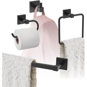 Amerock | Matte Black | Appoint | Towel Bar | 18 inch (457 mm) | 4 Piece | Bathroom Accessories Set
