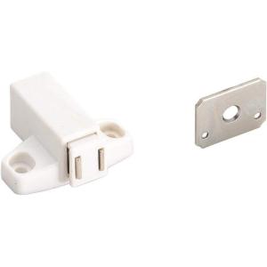 Amerock | Touch Cabinet Catch | White | 1-11/16 inch (43 mm) Length | 1 Pack | Door Catch | Cabinet Door Latch