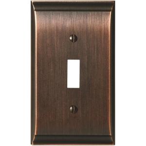 Amerock | Wall Plate | Golden Champagne | 2 Rocker Switch Plate Cover | Mulholland | 1 Pack | Decora Wall Plate | Light Switch Cover(Oil Rubbed Bronze)