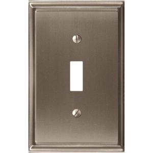 Amerock | Wall Plate | Golden Champagne | 2 Rocker Switch Plate Cover | Mulholland | 1 Pack | Decora Wall Plate | Light Switch Cover(Satin Nickel)