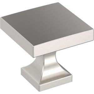 Amerock 10BX37024CZ | Champagne Bronze Cabinet Knob | 1-1/16 inch (27mm) Length | 10 Pack | Pedestal | Furniture Hardware(Satin Nickel)