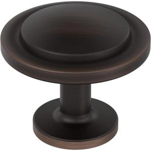 Amerock 10BX37025MB | Matte Black Cabinet Knob | 1-3/16 inch (30mm) Diameter | 10 Pack | Loop | Furniture Hardware(Oil Rubbed Bronze)