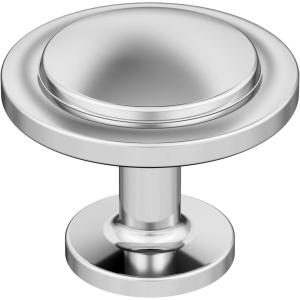 Amerock 10BX37025MB | Matte Black Cabinet Knob | 1-3/16 inch (30mm) Diameter | 10 Pack | Loop | Furniture Hardware(Polished Chrome)