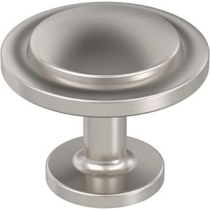 Amerock 10BX37025MB | Matte Black Cabinet Knob | 1-3/16 inch (30mm) Diameter | 10 Pack | Loop | Furniture Hardware(Satin Nickel)