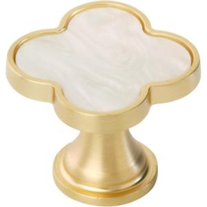 Amerock 2PK36971PNK Accents Round Cabinet Knob | Furniture Knob | Gold/Pink Decorative Drawer Pull(Gold/Mother of Pearl)