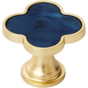 Amerock 2PK36971PNK Accents Round Cabinet Knob | Furniture Knob | Gold/Pink Decorative Drawer Pull(Gold/Navy Blue)