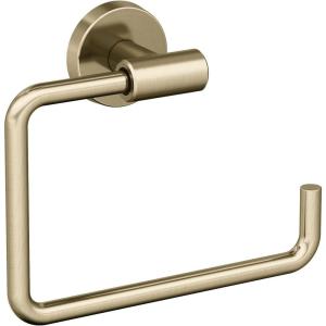 Amerock BH26541BBZ | Golden Champagne Towel Ring | 6-7/16 in (164 mm) Length Towel Holder | Arrondi | Hand Towel Holder for Bathroom Wall | Small Kitchen | Bath Accessories