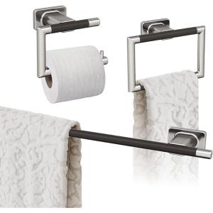 Amerock BH26615PNSS | Polished Nickel/Stainless Steel Towel Bar | 24 in (610 mm) Towel Rack | Esquire | Bathroom Towel Holder | Bathroom Hardware | Bath Accessories(Satin Nickel/Oil Rubbed Bronze)