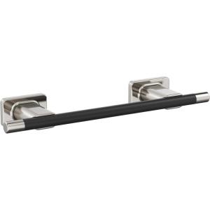Amerock BH26615PNSS | Polished Nickel/Stainless Steel Towel Bar | 24 in (610 mm) Towel Rack | Esquire | Bathroom Towel Holder | Bathroom Hardware | Bath Accessories(Polished Nickel/Black Bronze)