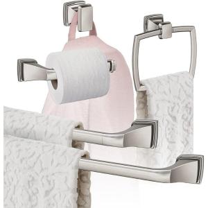 Amerock BH36034CZ | Champagne Bronze Towel Bar | 24 in (610 mm) Towel Rack | Revitalize | Bathroom Towel Holder | Bathroom Hardware | Bath Accessories(Brushed Nickel)