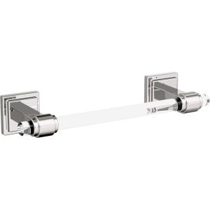 Amerock BH36063CCZ | Clear/Champagne Bronze Towel Bar | 18 in (457 mm) Towel Rack | Glacio | Bathroom Towel Holder | Bathroom Hardware | Bath Accessories(Clear/Polished Nickel)