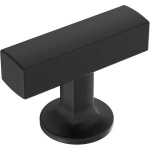 Amerock BP37100G10 | Kitchen Cabinet Knob | Satin Nickel | Everett | 1-3/4 inch (44mm) Length | Cabinet Hardware | Bar Furniture Knob | Dresser Drawer Knob(Matte Black)
