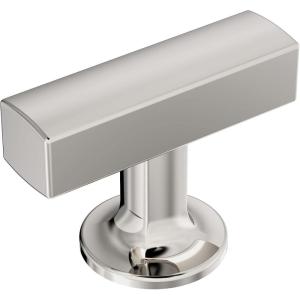 Amerock BP37100G10 | Kitchen Cabinet Knob | Satin Nickel | Everett | 1-3/4 inch (44mm) Length | Cabinet Hardware | Bar Furniture Knob | Dresser Drawer Knob(Polished Nickel)