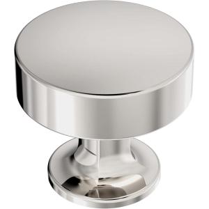 Amerock BP37102PN | Kitchen Cabinet Knob | Polished Nickel | Everett | 1-5/16 inch (33mm) Diameter | Cabinet Hardware | Round Furniture Knob | Dresser Drawer Knob