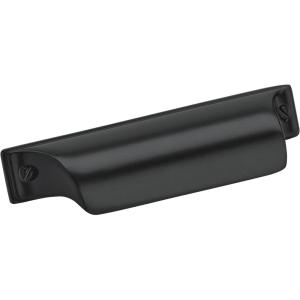 Amerock BP452364MB | Kitchen Cabinet Cup Pull | Matte Black | 2-1/2 in (64 mm) Center-to-Center | Jolene | 1 Pack | Furniture Hardware | Cabinet Handle | Bathroom Drawer Pull(Matte Black)