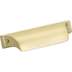 Amerock BP452364MB | Kitchen Cabinet Cup Pull | Matte Black | 2-1/2 in (64 mm) Center-to-Center | Jolene | 1 Pack | Furniture Hardware | Cabinet Handle | Bathroom Drawer Pull(Matte Gold)