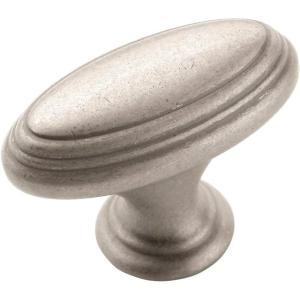 Amerock BP53032G10 Mulholland 1-7/16 in (37 mm) Length Satin Nickel Cabinet Knob(Weathered Nickel)