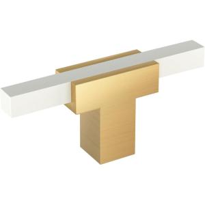 Amerock BP6726G10 | Kitchen Cabinet Door or Drawer Knob | Polished Chrome/Satin Nickel | 2-3/4 inch (70 mm) Length | Urbanite | 1 Pack | Furniture Hardware | Bathroom Cabinet Hardware(Champagne Bronze/White)