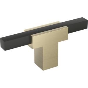 Amerock BP6726G10 | Kitchen Cabinet Door or Drawer Knob | Polished Chrome/Satin Nickel | 2-3/4 inch (70 mm) Length | Urbanite | 1 Pack | Furniture Hardware | Bathroom Cabinet Hardware(Golden Champagne/Matte Black)
