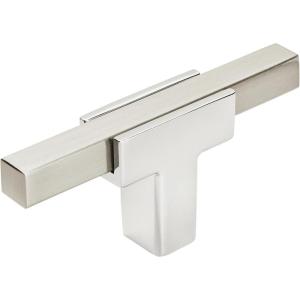 Amerock BP6726G10 | Kitchen Cabinet Door or Drawer Knob | Polished Chrome/Satin Nickel | 2-3/4 inch (70 mm) Length | Urbanite | 1 Pack | Furniture Hardware | Bathroom Cabinet Hardware(Polished Chrome/Satin Nickel)