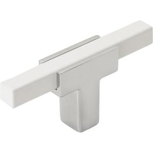 Amerock BP6726G10 | Kitchen Cabinet Door or Drawer Knob | Polished Chrome/Satin Nickel | 2-3/4 inch (70 mm) Length | Urbanite | 1 Pack | Furniture Hardware | Bathroom Cabinet Hardware(Polished Chrome/White)