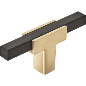 Amerock BP6726G10 | Kitchen Cabinet Door or Drawer Knob | Polished Chrome/Satin Nickel | 2-3/4 inch (70 mm) Length | Urbanite | 1 Pack | Furniture Hardware | Bathroom Cabinet Hardware(Brushed Gold/Matte Black)