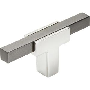 Amerock BP6726G10 | Kitchen Cabinet Door or Drawer Knob | Polished Chrome/Satin Nickel | 2-3/4 inch (70 mm) Length | Urbanite | 1 Pack | Furniture Hardware | Bathroom Cabinet Hardware(Polished Chrome/Black Chrome)