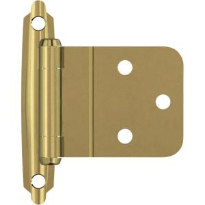 Amerock BPR34283 | Face Frame Cabinet Hinge | 3/8 inch (10 mm) Inset 𝙷inge | Polished Brass | 2 Pack | Self-Closing Нinge | Face Mount 𝐇inge | Cabinet Door 𝖧inge