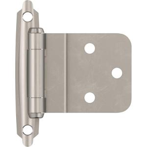 Amerock BPR3428BB | Cabinet Hinge | 3/8 in (10 mm) Inset Self Closing Face Mount | Burnished Brass | Kitchen Cabinet Door Hinge | 1 Pair/2 Pack | Functional Hardware(Satin Nickel)
