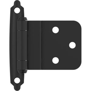 Amerock BPR3428BB | Cabinet Hinge | 3/8 in (10 mm) Inset Self Closing Face Mount | Burnished Brass | Kitchen Cabinet Door Hinge | 1 Pair/2 Pack | Functional Hardware(Matte Black)