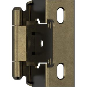 Amerock BPR7540BB Cabinet Hinge 1/2 in (13 mm) Overlay Self Closing Full Wrap Burnished Brass Kitchen Cabinet Door Hinge 1 Pair/2 Pack Functional Hardware(Burnished Brass)