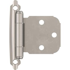 Amerock BPR7630ORB | Reverse Bevel Face Frame Cabinet Hinge | Variable Overlay Self Closing Face Mount | Oil Rubbed Bronze | Kitchen Cabinet Door Hinge | 1 Pair/2 Pack | Functional Hardware(Satin Nickel)