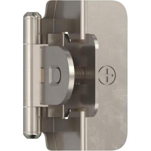 Amerock BPR8704CZ | Cabinet Hinge | 1/2 in (13 mm) Overlay Double Demountable | Champagne Bronze | Kitchen Cabinet Door Hinge | 1 Pair/2 Pack | Functional Hardware(Sterling Nickel)