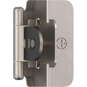Amerock BPR8704CZ | Cabinet Hinge | 1/2 in (13 mm) Overlay Double Demountable | Champagne Bronze | Kitchen Cabinet Door Hinge | 1 Pair/2 Pack | Functional Hardware(Satin Nickel)