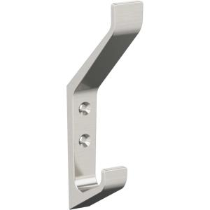 Amerock H37003CZ | Emerge Double Prong Decorative Wall Hook | Champagne Bronze Hook for Coats, Hats, Backpacks, Bags | Hooks for Bathroom, Bedroom, Closet, Entryway, Laundry Room, Office(Satin Nickel)