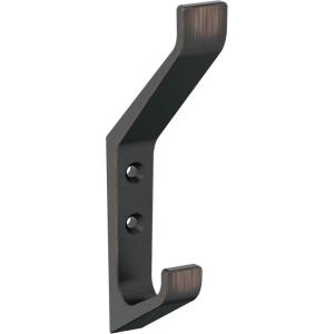Amerock H37003CZ | Emerge Double Prong Decorative Wall Hook | Champagne Bronze Hook for Coats, Hats, Backpacks, Bags | Hooks for Bathroom, Bedroom, Closet, Entryway, Laundry Room, Office(Oil Rubbed Bronze)