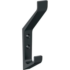 Amerock H37003CZ | Emerge Double Prong Decorative Wall Hook | Champagne Bronze Hook for Coats, Hats, Backpacks, Bags | Hooks for Bathroom, Bedroom, Closet, Entryway, Laundry Room, Office(Matte Black)
