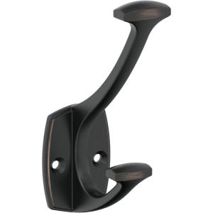 Amerock H37004ORB | Vicinity Triple Prong Decorative Wall Hook | Oil Rubbed Bronze Hook for Coats, Hats, Backpacks, Bags | Hooks for Bathroom, Bedroom, Closet, Entryway, Laundry Room, Office(Oil Rubbed Bronze)