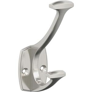 Amerock H37004ORB | Vicinity Triple Prong Decorative Wall Hook | Oil Rubbed Bronze Hook for Coats, Hats, Backpacks, Bags | Hooks for Bathroom, Bedroom, Closet, Entryway, Laundry Room, Office(Satin Nickel)