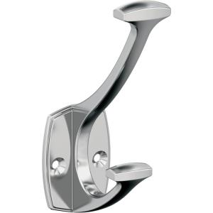 Amerock H37004ORB | Vicinity Triple Prong Decorative Wall Hook | Oil Rubbed Bronze Hook for Coats, Hats, Backpacks, Bags | Hooks for Bathroom, Bedroom, Closet, Entryway, Laundry Room, Office(Chrome)
