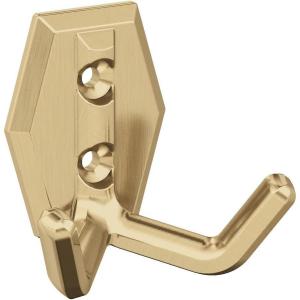 Amerock H3700826 | Benton Double Prong Decorative Wall Hook | Polished Chrome Hook for Coats, Hats, Backpacks, Bags | Hooks for Bathroom, Bedroom, Closet, Entryway, Laundry Room, Office(Champagne Bronze)