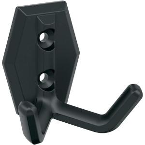 Amerock H3700826 | Benton Double Prong Decorative Wall Hook | Polished Chrome Hook for Coats, Hats, Backpacks, Bags | Hooks for Bathroom, Bedroom, Closet, Entryway, Laundry Room, Office(Matte Black)