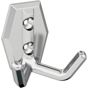Amerock H3700826 | Benton Double Prong Decorative Wall Hook | Polished Chrome Hook for Coats, Hats, Backpacks, Bags | Hooks for Bathroom, Bedroom, Closet, Entryway, Laundry Room, Office(Chrome)